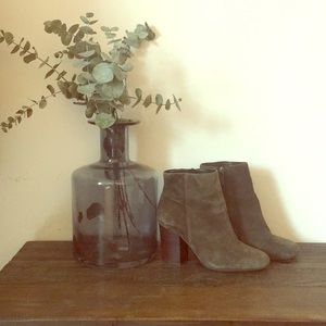 Vince Camuto | Olive Green Suede Booties - Size 6